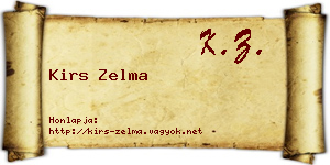 Kirs Zelma névjegykártya